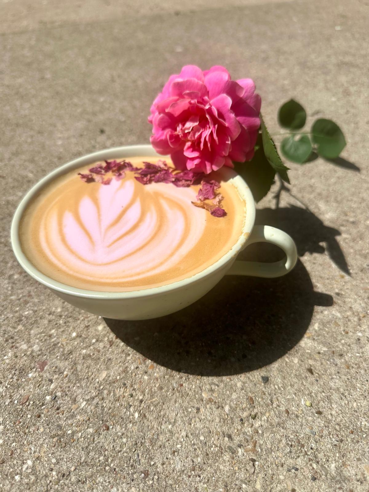 Rose petals latte